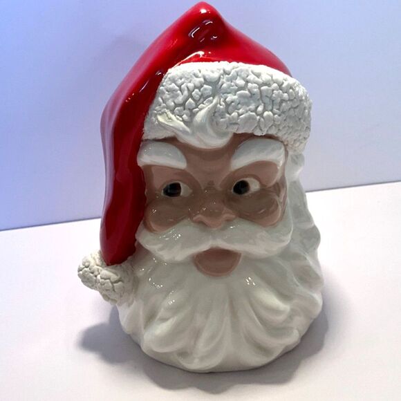 Gorgeous vintage ceramic Santa head Holland mold S. H. 1976 7" x 5" - Picture 1 of 6